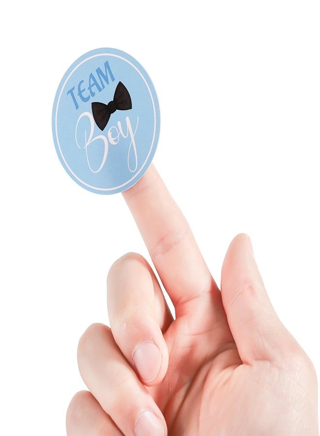 XIHIRCD 54 قطعة من ملصقات الكشف عن جنس المولود، ملصقات صغيرة زرقاء وردية لفريق الأولاد والبنات، ملصقات ذاتية اللصق للكشف عن جنس المولود لألعاب سجل القصاصات وهدايا حفلات استقبال المولود وتزيينها (نمط دائري) - Image 4